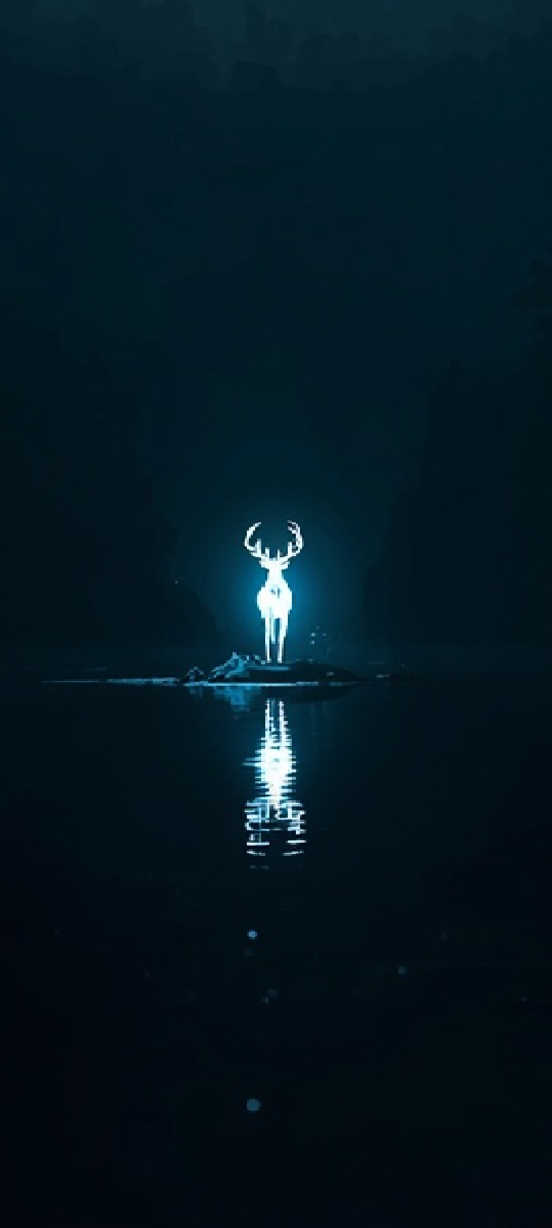 Deer with lake reflection mobile